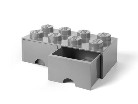 LEGO 5005720 - LEGO® 8-knops mellemstengrå opbevaringsklods med skuffe