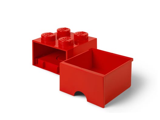 LEGO 5006129 - Opbevaringsklods med skuffe 4 rød