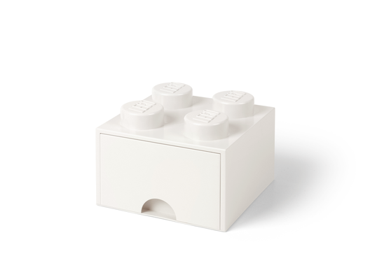 LEGO 5006208 - 4-knops opbevaringsklods med skuffe – hvid