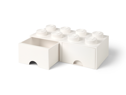 LEGO 5006209 - 8-knops opbevaringsklods med skuffe – hvid