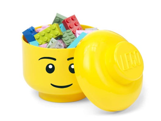LEGO 5006258 - Mini-opbevaringshoved, dreng – klar gul