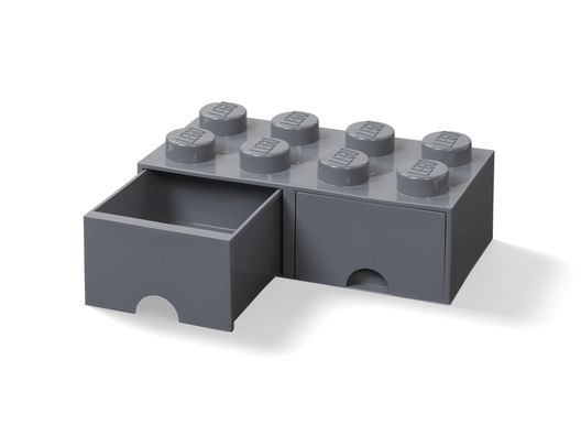 LEGO 5006329 - 8-knops opbevaringsklods med skuffer – mørkegrå