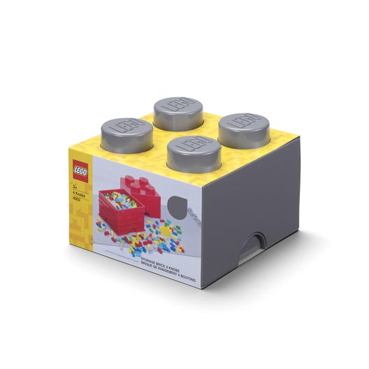 LEGO 5006933 - 4-knops opbevaringsklods – mørkegrå