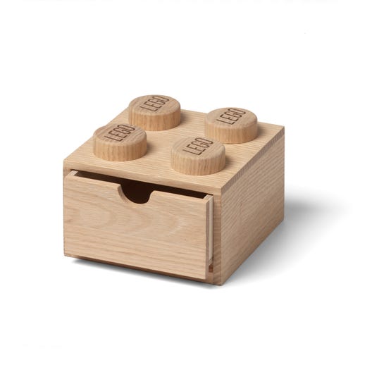 LEGO 5007113 - 4-knops skrivebordsskuffe i træ – lys eg